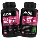 Myo-Inositol & D-Chiro Inositol Saw Palmetto - 40:1 Ratio Hormon Balance para Mujeres - Saw Palmetto for Women Hair Pérdida - Suplementos para apoyar Ciclo Menstrual &amp; Apoyo Salud Mujer