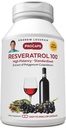 ANDREW LESSMAN Resveratrol-100mg - 30 Capsules - Red Wine's Beneficial, Naturally Occurring Anti-oxidant, Sin alcohol. Aditivo gratis