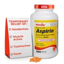 Lágrimas de hora, INC. Aspirina de fuerza regular 325mg - 1000 Tablas de calado en ático - Alimentador de dolor para dolores menores y dolores, Reductor de fiebre - Hecho en EE.UU.