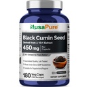 NusaPure Full Spectrum Black Cumin Seed 10:1 Extracto, 450 mg Equivalente a 4.500mg 180 Veggie Powder Caps Non-GMO, Vegan Non-Oily