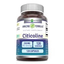 Fórmulas asombrosas Citicoline 250 mg Silenciosos Capsules Suplemento No-GMO Silencioso Gluten Libre Silencio Made in USA (120 Conde)