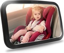 Espejo de coche para bebés Shynerk, espejo de seguridad del asiento del coche para bebé cara trasera con vista de cristal amplio, resistente a la máquina, rotación de 360°, testado de ceniza y certificado