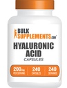 BulkSupplements.com Cápsulas de ácido hialurónico - Suplementos de ácido hialurónico, ácido hialurónico 200mg - Pure " Gluten Gratis, 1 Cápsula por ser, 240 Conde (Pack of 1)