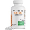 Bronson Vitamina K2 (MK7) con D3 Suplemento No GMO Fórmula 5000 UI Vitamina D3 &amp; 90 mcg K2 MK-7 Easy to Swallow D & K Complex, 250 cápsulas