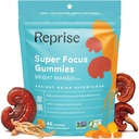Focus Gummies for Adults tención American & Korean Ginseng with Reishi Mushroom extracts ← All Natural Gummies for Focus, Mood, and Energy Silencio Mango Flavored ← 45 Count
