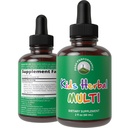 Vitaminas infantiles de hierbas. Niños líquidos Herbal Multivitamina. Sin sabor a bitter. Sugar Free 14-in-1 Vegan suplemento gotas para niños pequeños, niños, adolescentes. mezclados en agua que ni siquiera probarlo