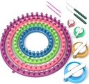 READAEER Round Knitting Looms Set Craft Kit Tool con aguja de gancho y creador de pompón