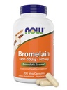 Ahora Bromelain 500 mg, 200 cápsulas de veg - Pineapple natural, suplemento de enzima proteolítica, 2400 GDU