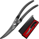 Cocina Shears Heavy Duty, Tijeras de Cocina Premium Acero Inoxidable, 8.8" Poultry Shears Ultra Sharp for Bone Chicken Meat, Tijeras Alimentarias Anti-Slip Handle, Titanio Negro Plated, Carga de Primavera