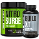 Jacked Factory Nitrosurge Pre-Workout en Grape & Build XT Muscle Building Bundle for Men &amp; Women