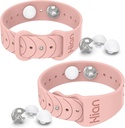 Motion Sickness Bands Sea Sickness Wristbands Ajustable Acupressure Nausea Wristband/,Natural Relief of Nausea Headaches,Insomnia,Ansiety,Sleep Aid, Morning Sickness,Motion Sickness(1Pair Pink Sand