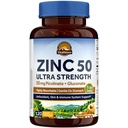 Vitalitown Chelated Zinc 50 mg, Zinc Picolinate & Gluconate, 120 Veggie Capsules, Well-Absorbed, Immune System, Healthy Skin &amp; Development, Vegan, Non-GMO