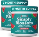 Sencillamente Blossom Nutrition Daily Greens " Superfood Powder + Collagen + Probiotics for Women's Digestive Health " Bloating Relief. Ayuda a su salud Bloom - 2 Mes Fuente - Watermelon