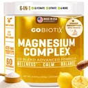 GoBiotix Magnesium Glycinate Powder – Suplementos Cortisol para Mujeres y Hombres – Alta Absorción Magnesium Complex Suplemento Calma con Citrato, Malate – Azúcar Gratis – 420 mg, 60 Servimientos - Citrus de Miel