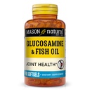 MASON NATURAL Glucosamina &amp; Fish Oil Suplemento con DHA &amp; Omega 3 para soporte conjunto &amp; muscular, 1 mes de suministro de pastillas Softgel