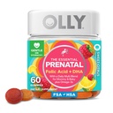OLLY Prenatal Multivitamin Gummy, apoya el crecimiento saludable y el desarrollo del cerebro, ácido fólico, vitamina D, Omega 3 DHA, suplemento chewable, sabor a cereza, 30 días de suministro - 60 cuenta