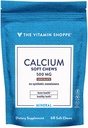 Calcium Chews 1000mg, Chocolate Flavored Chews – Mineral Essential for Healthy Bones & Teeth, No Artificial Sweeteners – with Vitamin K1 & D3 (60 Chews) by The Vitamin Shoppe