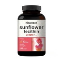 NatureBell Sunflower Lecithin 2,400mg, 240 Softgels tención Infundida con aceite de semilla de girasol no GMO – Rich in Phosphatidyl Choline – No Soy, No Gluten
