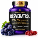 Resveratrol Suplemento 500mg – 98% Trans Resveratrol 1000mg Complejo Orgánico – NAD Resveratrol Antioxidantes " Suplemento Anti envejecimiento para la salud del corazón, elevación de la memoria, Fórmula de bienestar, apoyo celular saludable
