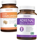 Bundle of Adrenal Support " Organic Ashwagandha - Ashwa-Adrenal Harmony - Adrenal Support " Cortisol Manager (No-GMO) " Organic Ashwagandha Root Powder 1350mg Serve (120 Tablets)