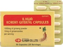 Cápsula de Ginseng coreano ILHWA (500 mg*100 Cápsulas, 50 Cápsulas) - 500 mg de pólvora de rotadura de Panax coreano puro. Ginsenoside 10 mg por Serving.