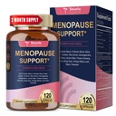 40-en-1 Suplementos de la menopausia para Mujeres, Multibenefit &amp; Cohosh Negro completo para Flashes calientes, Sudaderas nocturnas &amp; Balance hormonal, w / Probióticos, DIM, Vitex, Dong Quai, Cierre Rojo y Más, 120 Caps Vegan