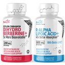 Fusiones de la naturaleza Dihidroberine 200mg (60 cápsulas) - R Alpha Lipoic Acid 600mg (60 cápsulas) Bundle
