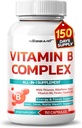 Complejo de vitamina B - Alta potencia con Thiamin, Riboflavin, Niacin Vitamina B6, Folate, Vitamina B12 -Energía, Focus, Pelo, Piel, Nails Soporte - 150 Cuenta - Hecho &amp; probado en los EE.UU.