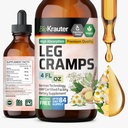 BIO KRAUTER Leg Cramps Tincture with Quinine - Ginger &amp; Chamomile Liquid Extracts for Leg Cramps - Natural Alcohol &amp; Sugar Free Formula - Vegan Drops 4 Fl.Oz.