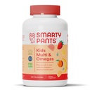 SmartyPants Kids Multivitamin Gummies: Omega 3 Fish Oil (EPA/DHA), Vitamina D3, C, Vitamina B12, B6, A, K & Zinc for Immune Support, Biotin, Gluten Free, Three Fruit Flavors, 120 Cuenta (30 Day Supply)