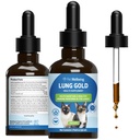 Pet Wellbeing Lung Gold for Cats - Lung Immune Support, Lower Respiratory Health, Open Airways, Normal Respiración, Reishi, Coptis - Veterinaria-Formulated Herbal Suplemento - 2 oz (59 ml)