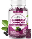 glucosamina de abeja Glucosamina Gummies, azúcar Glucosamina libre de condroitina MSM Suplemento con Elderberry Turmeric Supports Joint Health & Antioxidant, Elderberry Flavored 60 Count