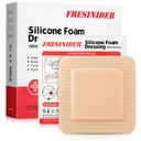 FRESINIDER Silicone Foam Dressing with Adhesive Border – Wound Dressing Bandage – Silicone Foam Pad – Pack de 10 – 4 x 4 pulgadas Grandes Bandages resistentes al agua – Self Adhesive Wound Care and Dressings