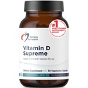 Diseños para la salud Vitamina D Supremo - Vitamina D 5000 UI con 2000mcg Vitamina K como MK4 para la salud ósea, la salud cardíaca, el sostén de la humedad - Vitamina D3 Mejorada con GG Suplemento (30 cápsulas)