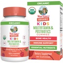 MaryRuth Orgánicas Niños Vitaminas Silencioso USDA Orgánica Silencio Gummies Multivitamínicas + Postbióticos para Edades 4+ Silencio Lactobacillus Rhamnosus ANTE Vegan Silencio No-OMM 60 Conde