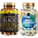 Maju Superfoods 4-en-1 Sea Moss Capsules y Black Seed Oil Capsules Bundle