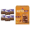 Atkins Pecan Caramel &amp; Caramel Almond Clusters, 60 &amp; 20 Conde, Fibra Alta, Sugar Bajo, Carb