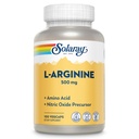 SOLARAY L-Arginina 500 mg, Nitric Oxide Supplement, Endurance, Energy, Heart Health Support, 100 Servings, 100 VegCaps