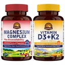Complejo de Magnesio de Vitalitown &amp; Vitamina D3 K2 Bundle (Pack of 2) Silencio para el corazón de Bone Immune &amp; Muscle