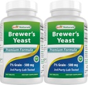 Mejores Naturales, Levaduras, 7-1/2 Grainas con Vitamina B1, Vitamina B2, 1000 mg 240 Tabletas (240 Conde (Pack de 2))