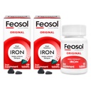 Feosol Original Iron Supplement Tablets,No-heme 325mg Ferrous Sulfate (65mg Elemental Iron) per Pill, 1 Por día, 4 Month Supply, for Energy and Immune System Support (120 ct Pack of 2)
