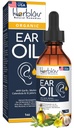 Aceite de oído orgánico para las infecciones del oído - Natural Eardrops for Infection Prevention, Swimmer's Ear &amp; Wax Removal - Niños, Adultos, Baby, Dog Earache Remedy - con Mullein, Ajo, Calendula, Made in USA