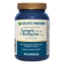 Suplemento Turmérico de la Naturaleza con BioPerine - Absorción Mejorada Complejo Turmérico 500mg con BioPerine 5mg para Función Conjunta, Movilidad y Confort, 90 cápsulas turméricas vegetarianas