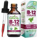 ¿Por qué no la vitamina natural B12 Liquid Plus Folate - Orgánica Sublingual Extra Strength Vegan Drops - Metil Suplemento con Folinic