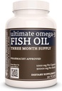 Nutrición de Remedy Ultimate Omega-3 Fish Oil TENIDO 1000 mg, 90 Softgels Suplemento dietético TENIDO 3 Mes Fuente TENIDO EPA, DHA, GLA, ALA, " LA Fatty Acids