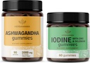 HerBAMAMA Ashwagandha y Kit de Yodo - Bundle of 2000 mg Ashwagandha Root & Potassium Iodine, Zinc y Selenium Gummies - Vegan, Non-GMO, Gelatin-Free - 2 Pack