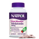 Natrol Melatonin 10mg Tablas de disuelve rápido - Flavor de fresa, 200 Cuenta, Apoyo al sueño, Melatonina de disuelve rápido para adultos, fuente de 200 días