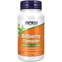 AHORA Suplementos de alimentos, Bilberry (Vaccinium myrtillus)Complejo 80 mg con Beta-Carotene & Riboflavin, 100 cápsulas de verduras