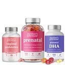 Probióticos vaginales de la madre + DHA prenatal y vitaminas prenatales