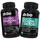 Detox de cobre activado " Colon Cleanser Detox - Píldoras orgánicas de carbón de coco " Limpiador de colon para Bloat de gas de estómago " - Suplementos del Movimiento de Tazón para Bloating de estómago, Gut Support